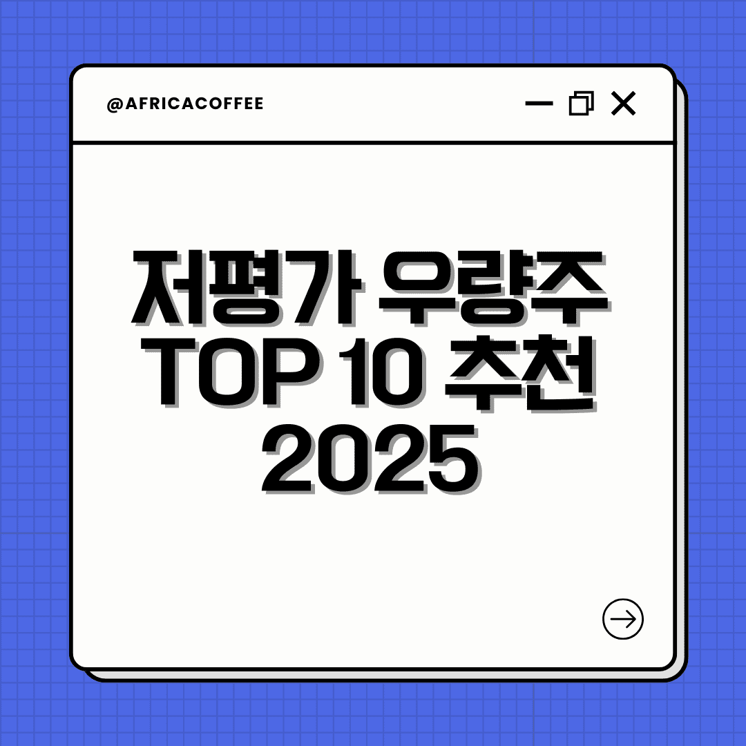 저평가 우량주 TOP 10 추천 2025