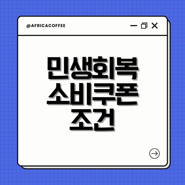 민생회복 소비쿠폰 조건