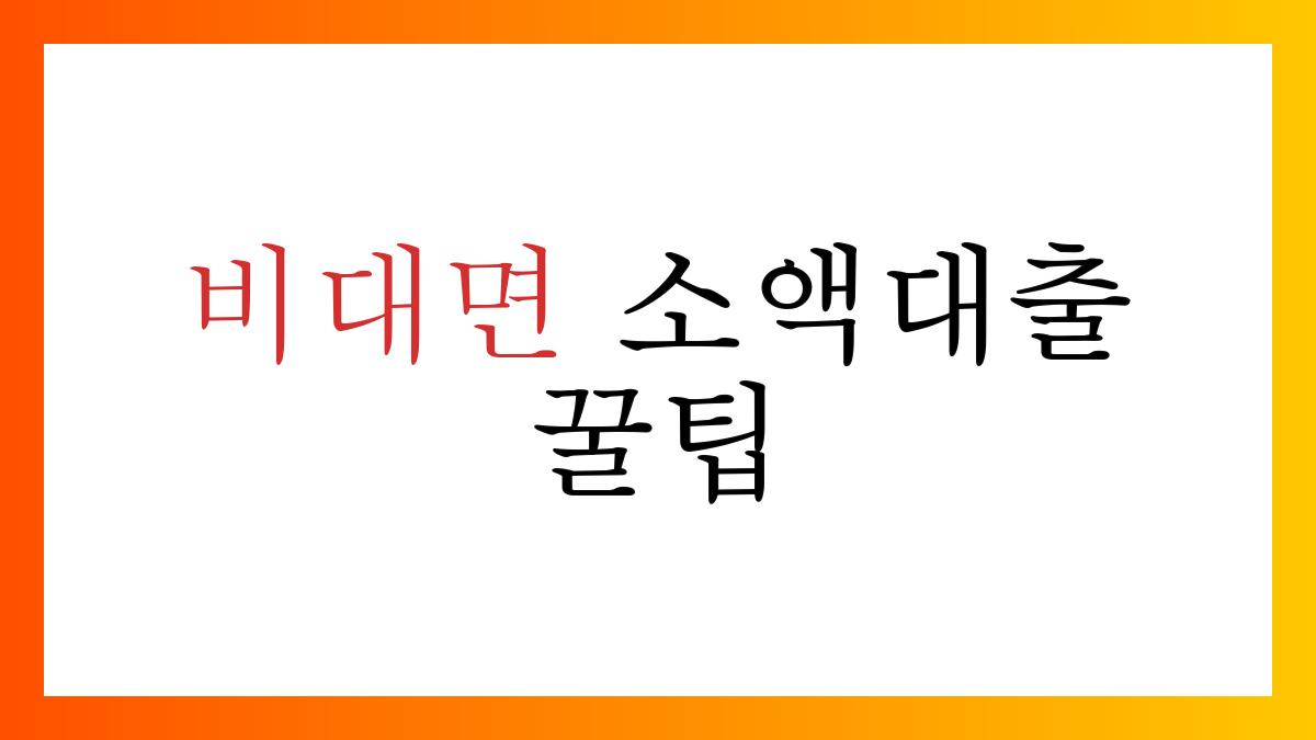 비대면소액대출