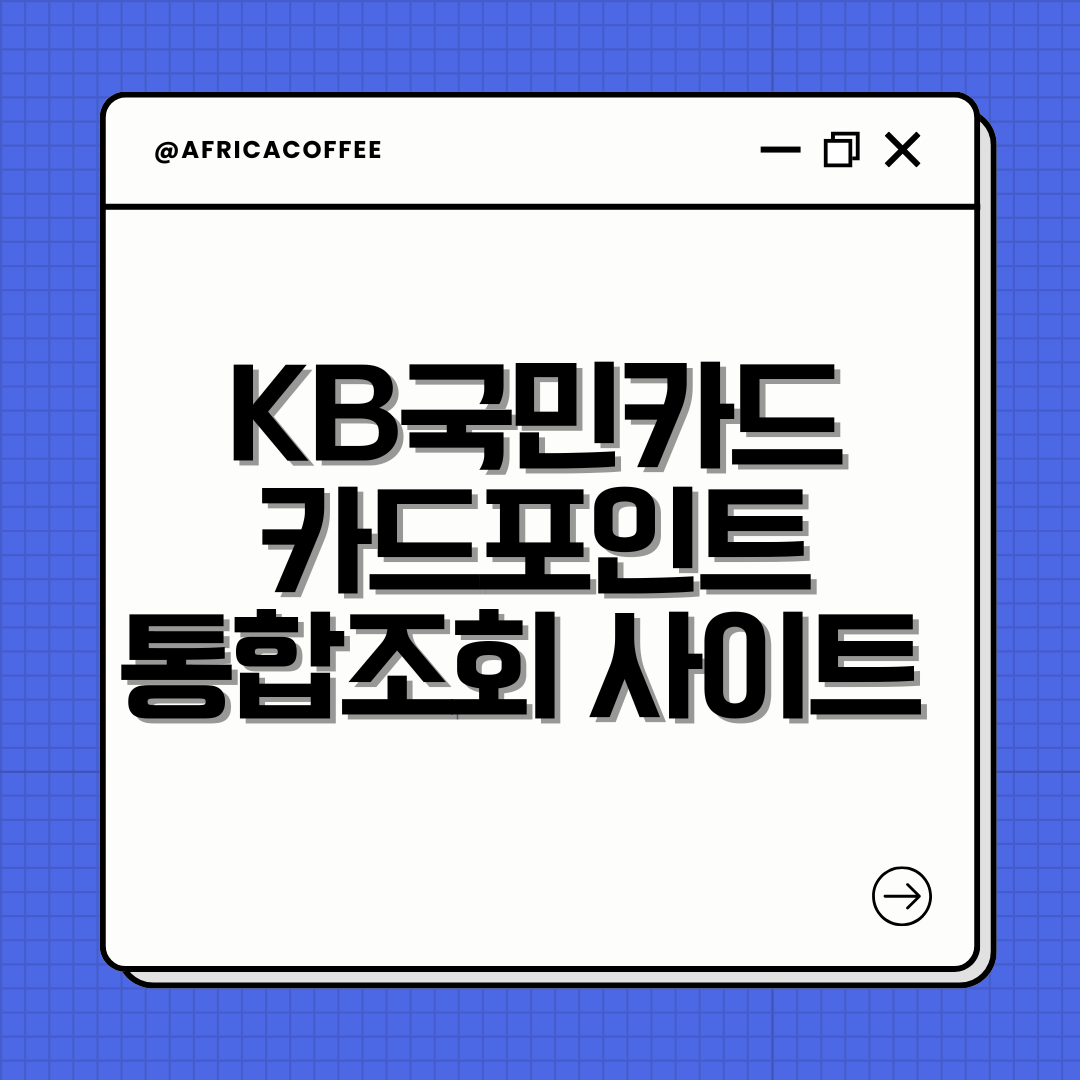 KB국민카드 카드포인트 통합조회