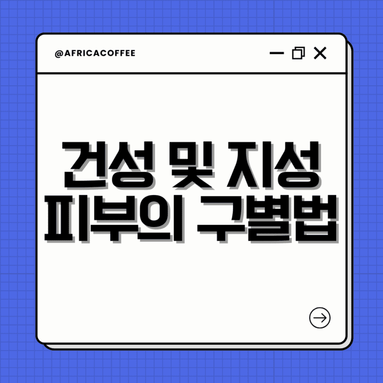 건성 및 지성 피부의 구별법