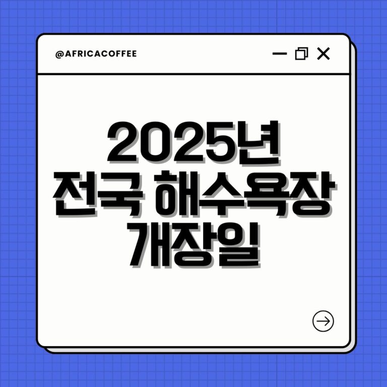 2025년 전국 해수욕장 개장일
