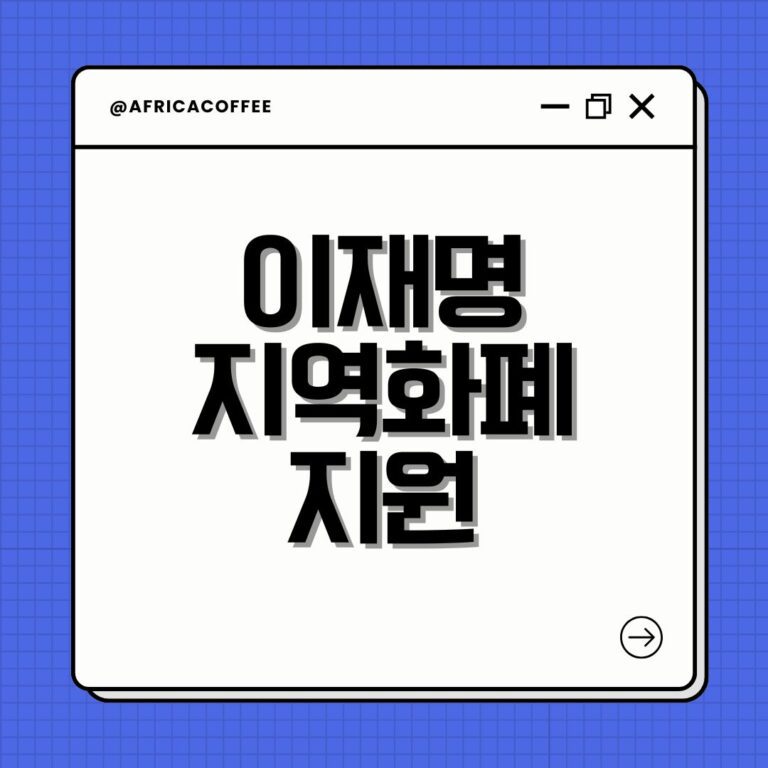 이재명 지역화폐 지원