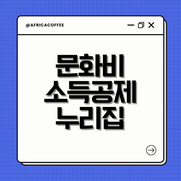문화비 소득공제 누리집