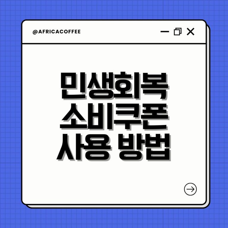 민생회복 소비쿠폰 사용 방법