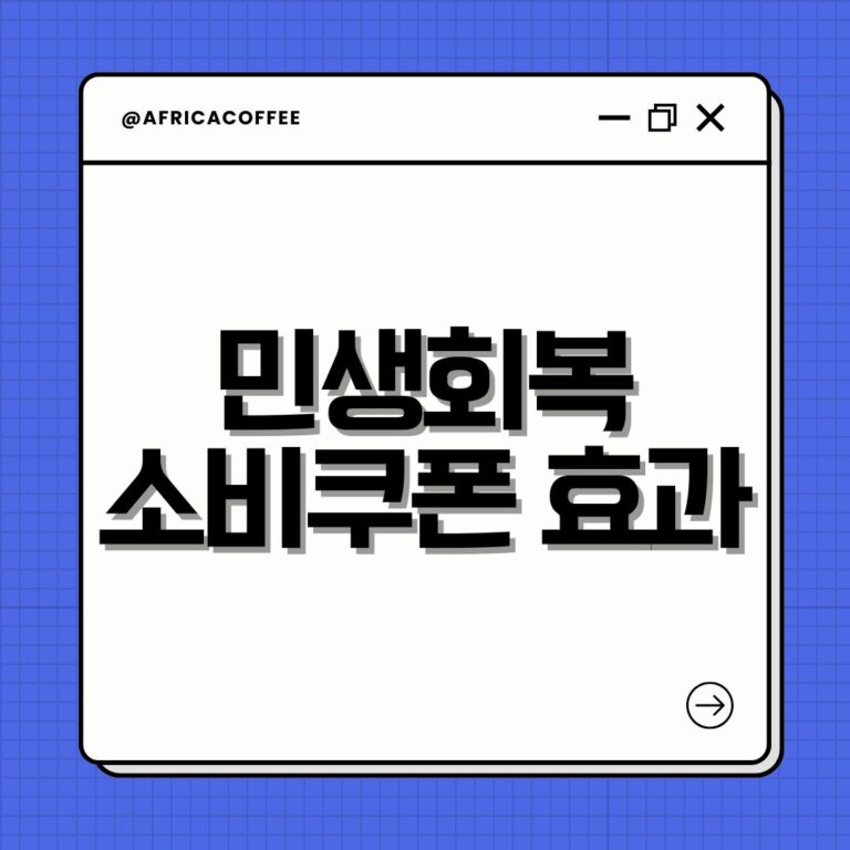 민생회복 소비쿠폰 효과