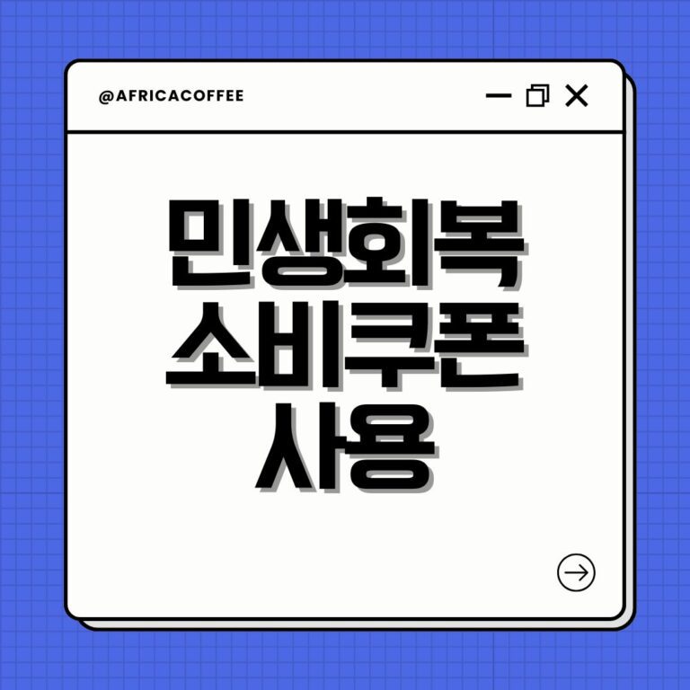 민생회복 소비쿠폰 사용