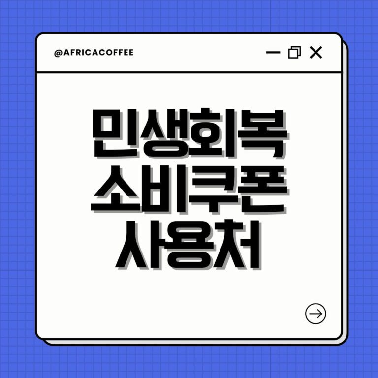 민생회복 소비쿠폰 사용처