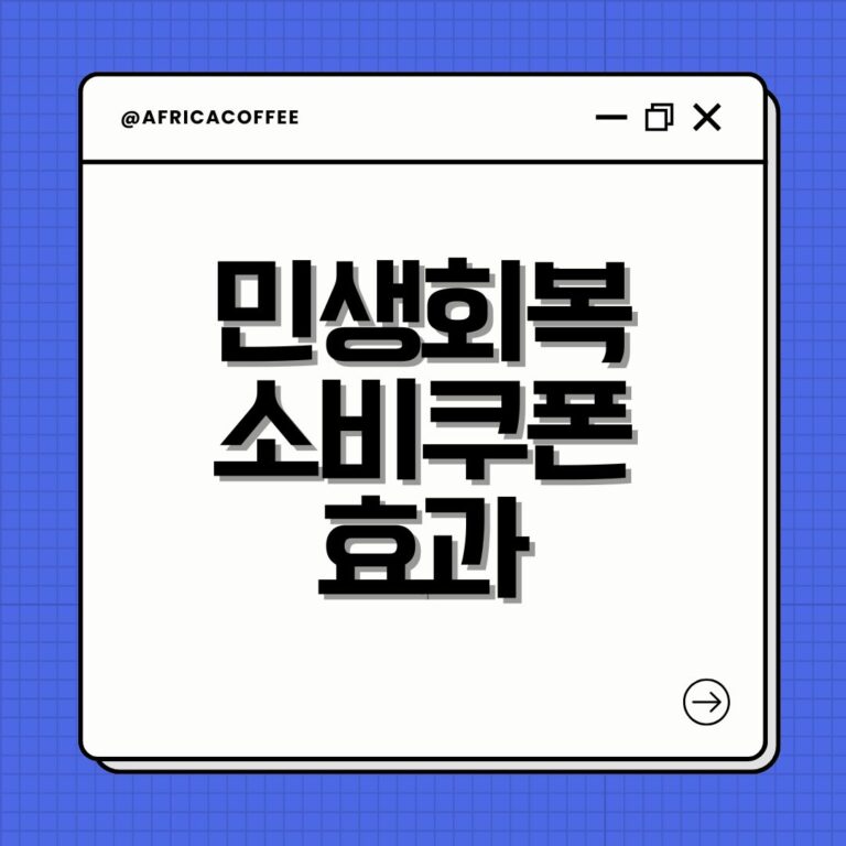 민생회복 소비쿠폰 효과