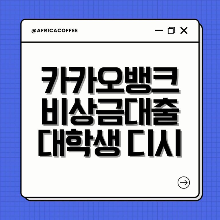 카카오뱅크 비상금대출 대학생 디시