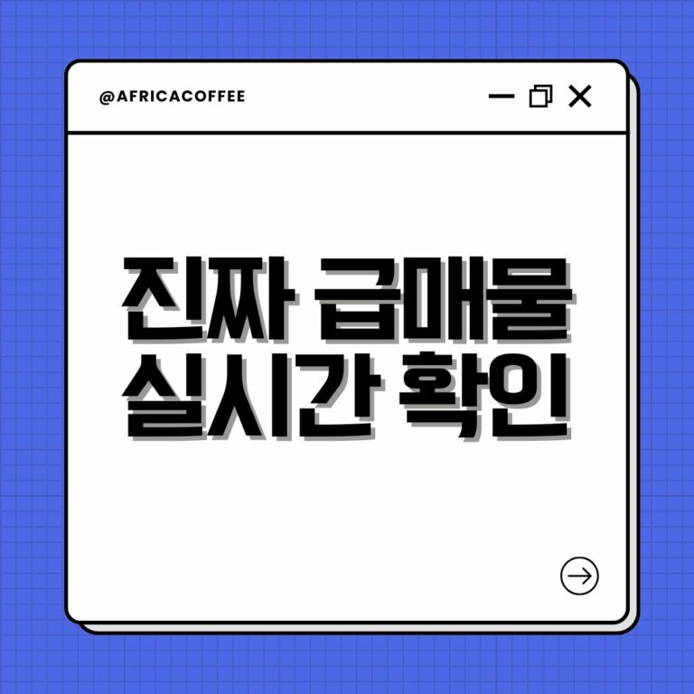 진짜 급매물 실시간 확인
