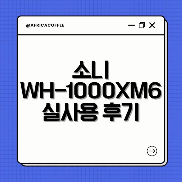 소니 WH-1000XM6 실사용 후기
