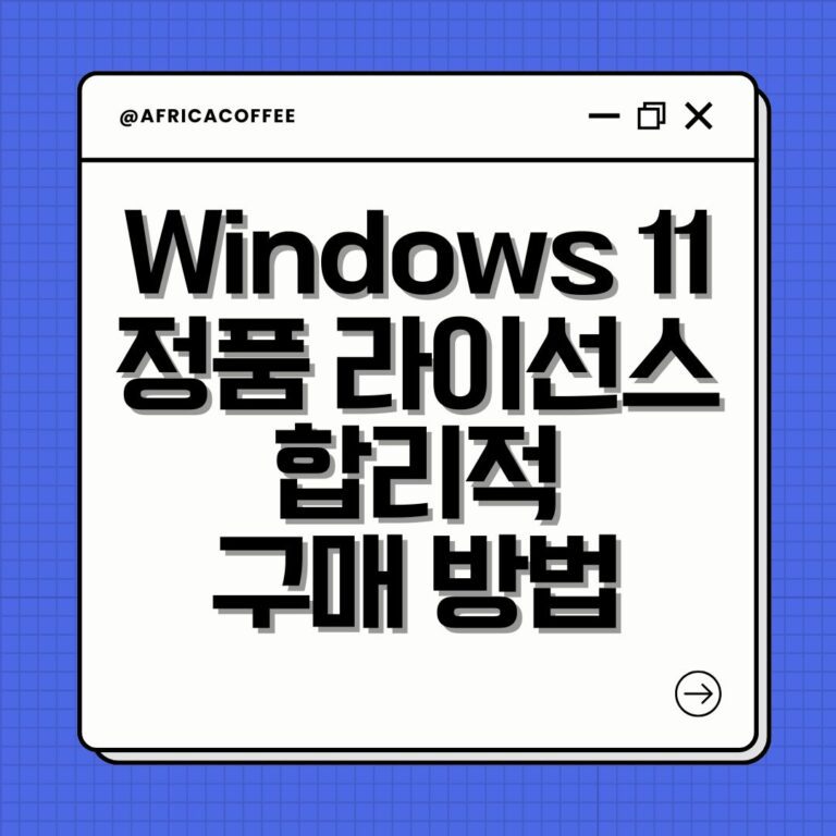 Windows 11 정품 라이선스 합리적 구매 방법