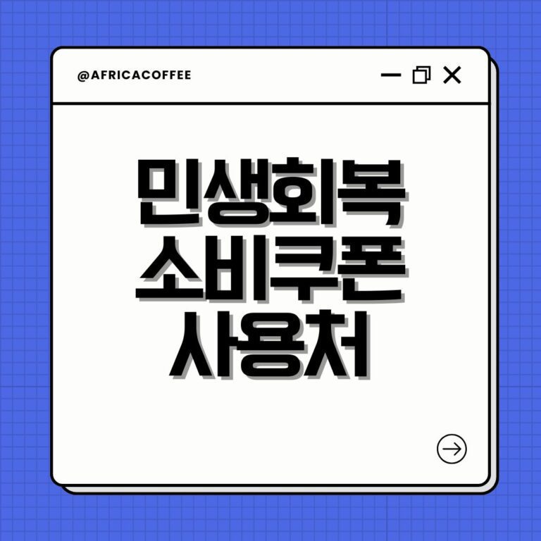 민생회복 소비쿠폰 사용처