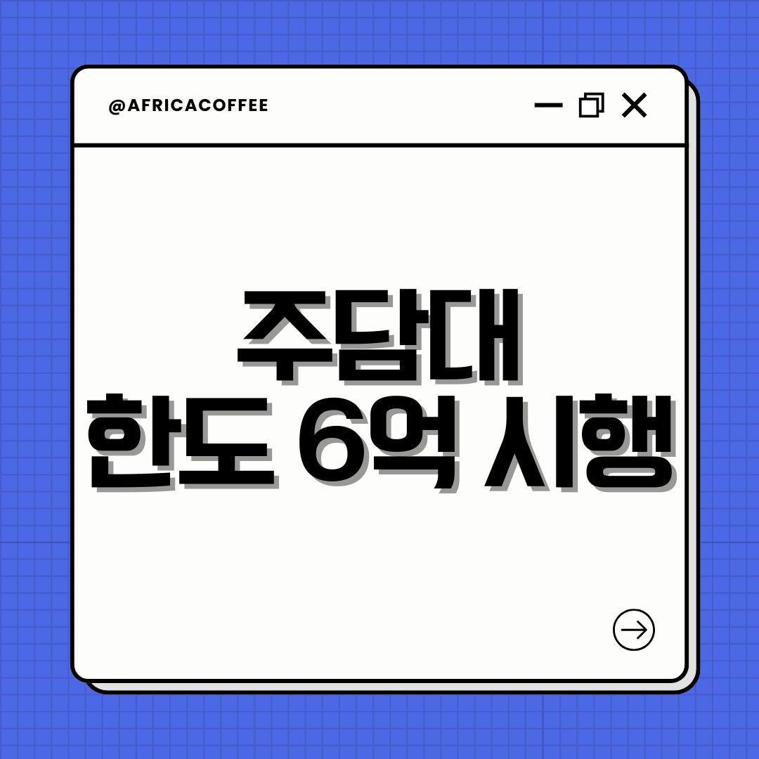 주담대 한도 6억 시행