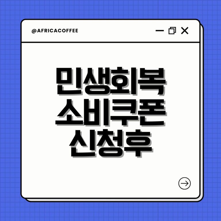 민생회복 소비쿠폰 신청후