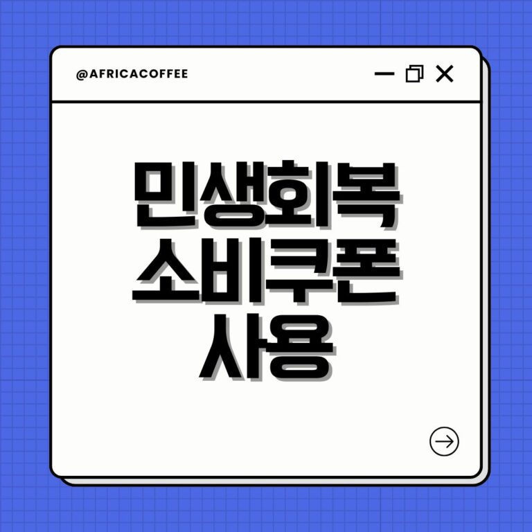민생회복 소비쿠폰 사용