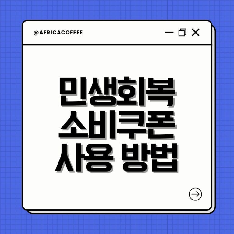 민생회복 소비쿠폰 사용 방법