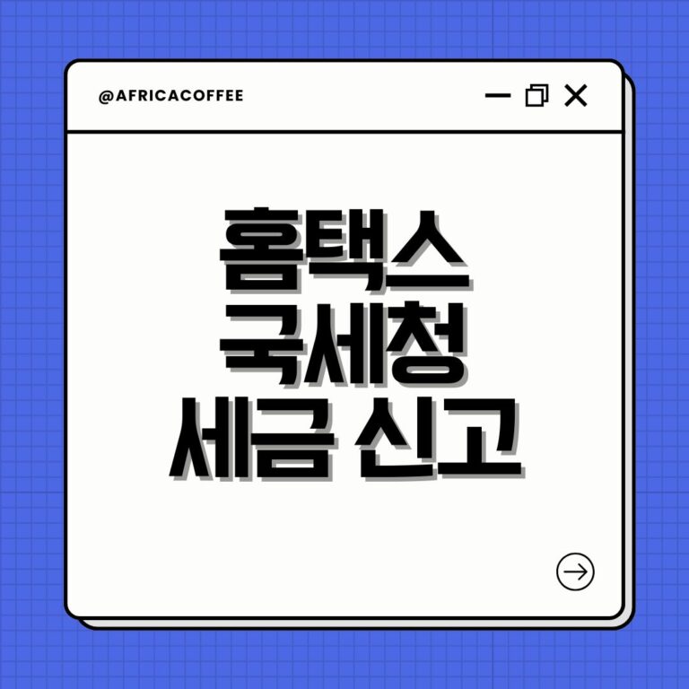 홈택스 국세청 세금 신고