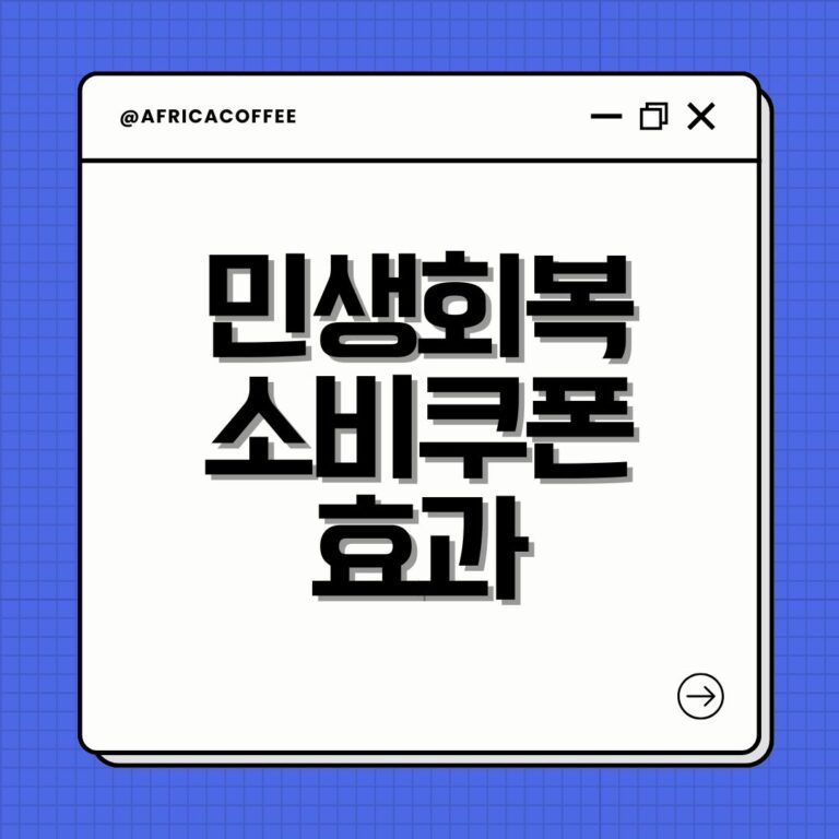 민생회복 소비쿠폰 효과