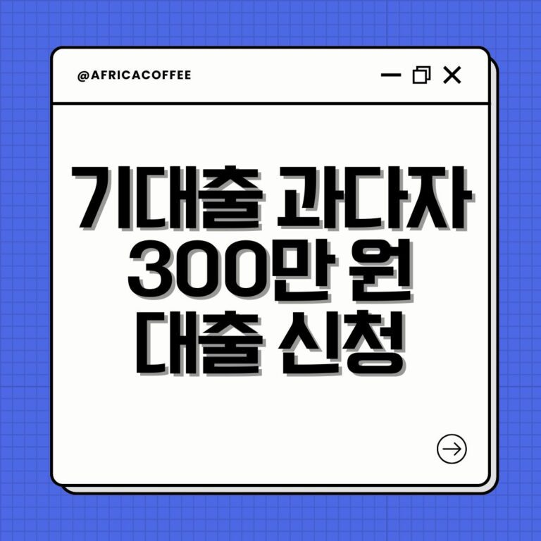 기대출 과다자 300만 원 대출 신청