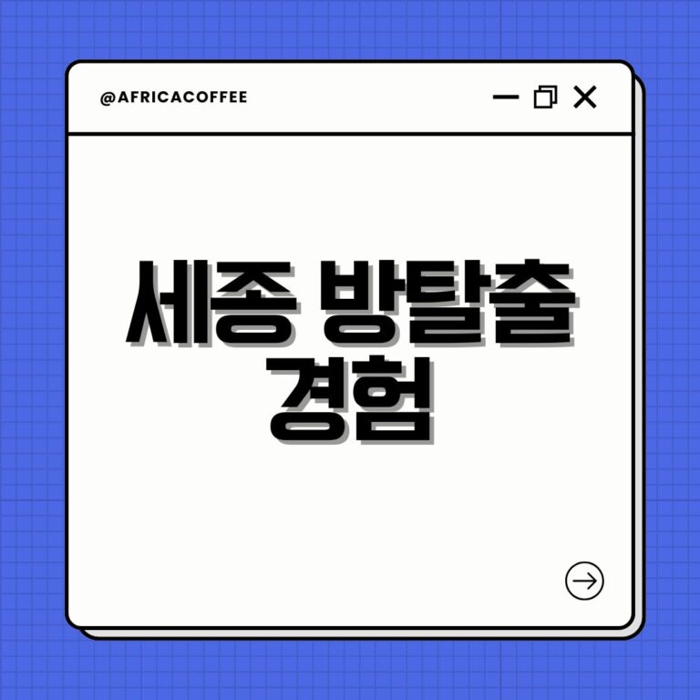 세종 방탈출 경험