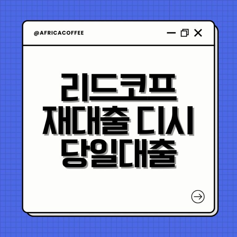리드코프 재대출 디시 당일대출