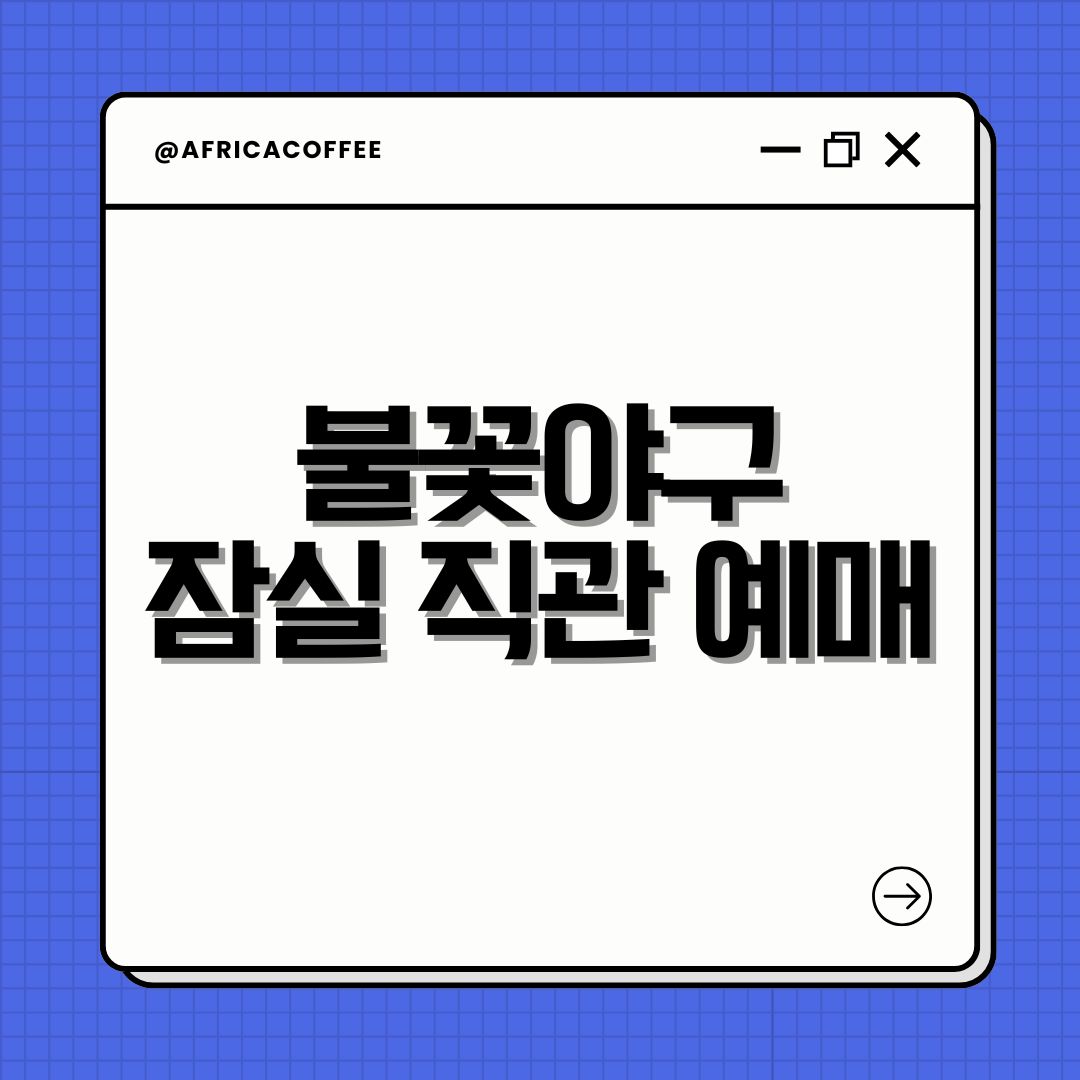 불꽃야구 잠실 직관 예매