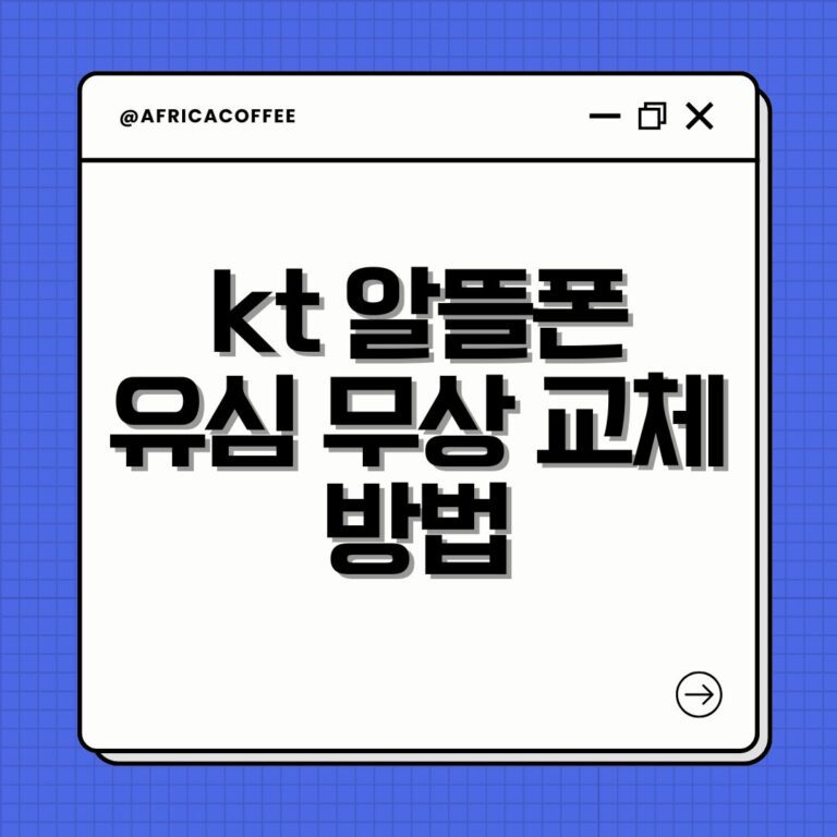 kt 알뜰폰 유심 무상 교체 방법