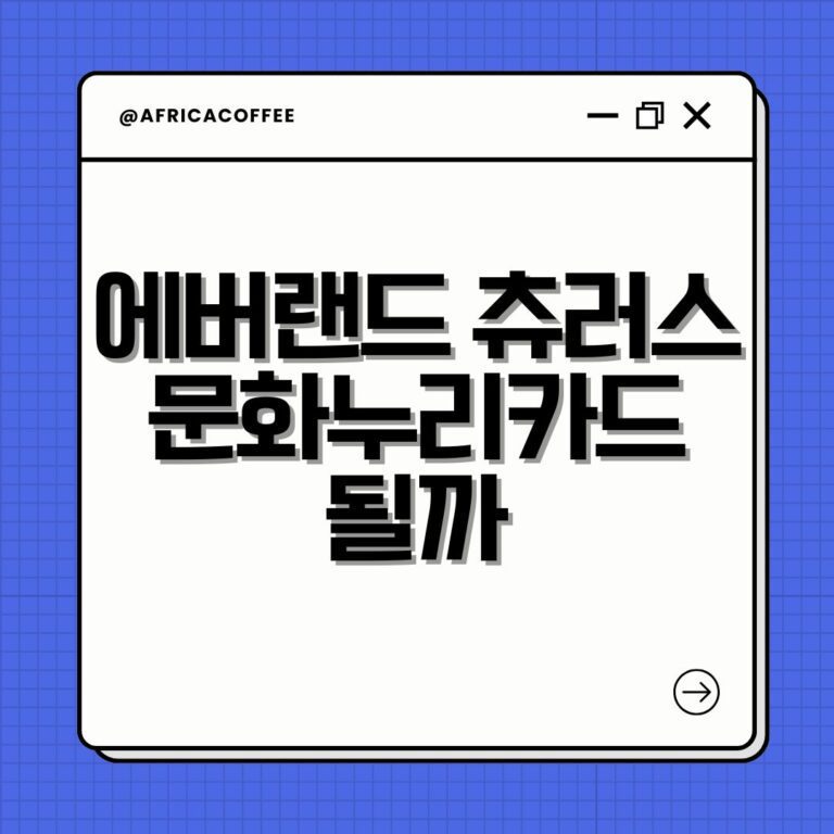 에버랜드 츄러스 문화누리카드 될까