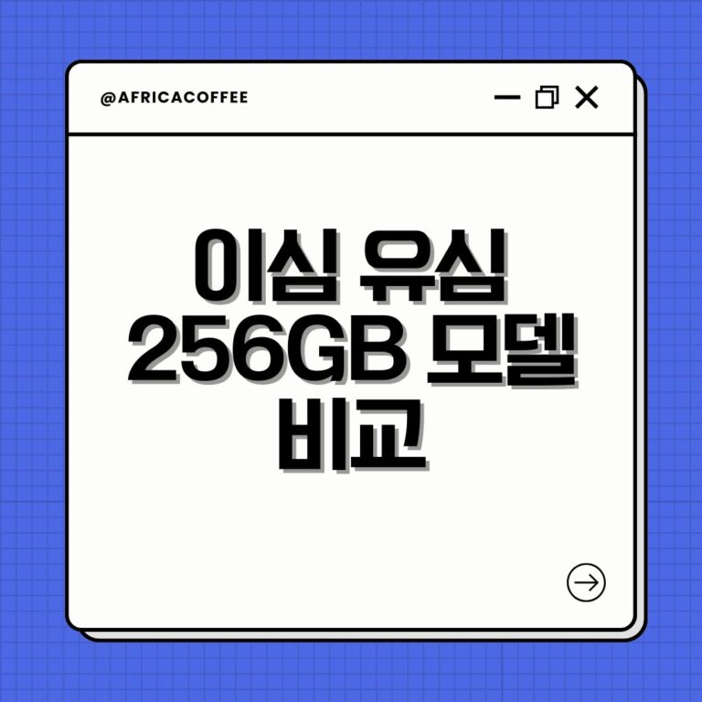 이심 유심 256GB 모델 비교